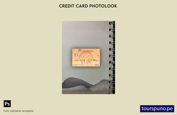 listo para imprimir Plantilla de fuente Photolook de tarjeta electrónica Visa Pr
